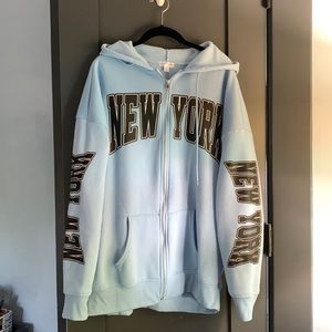 Blue sweatshirt hoodie New York